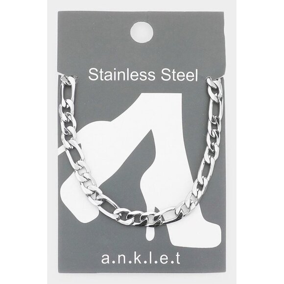 The Wild Clover Jewelry - STAINLESS STEEL CHAINLINK ANKLET